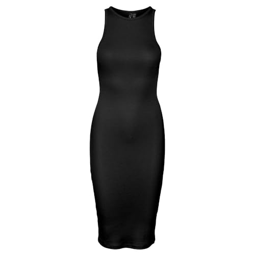 Bestseller A/S VMROMA S/L Rib BLK Dress JRS NOOS sukienka, czarna, M, czarny, M