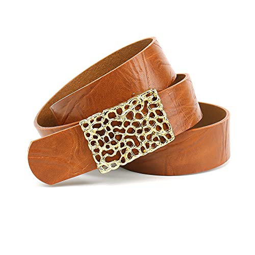 Anthoni Crown Unisex pasek skórzany pasek, jasnobrązowy, 110