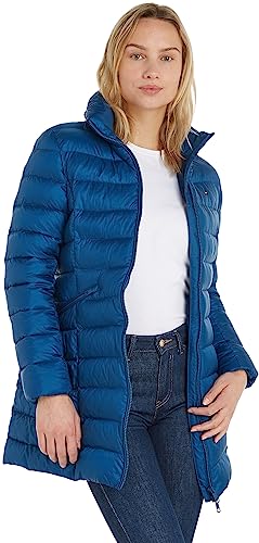 Tommy Hilfiger Damski płaszcz Mw Padded Global Stripe, Głębokie indygo, M