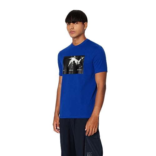 Armani Exchange Męski T-Shirt Regular Fit Concert Graphic Tee, New Ultramarine, XL