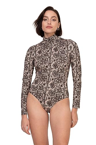 Oh!Zuza Damskie body z golfem H41, koronka, rozmiar XL, Top, XL