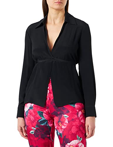 Pinko Damska koszula z krepą de chine, Z99_czarna limuzyna, 16 (XL), Z99_czarna limuzyna, 42