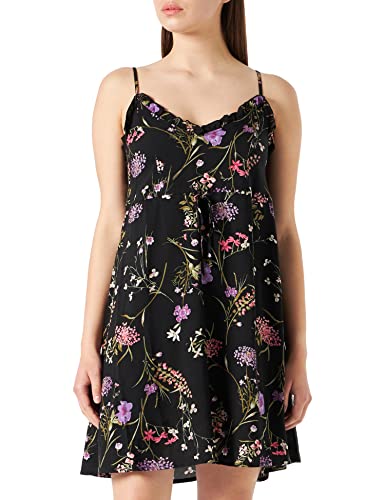 VERO MODA Damska sukienka Vmeasy Short FRL Strap Dress WVN Ga, czarny/Aop:mille, M