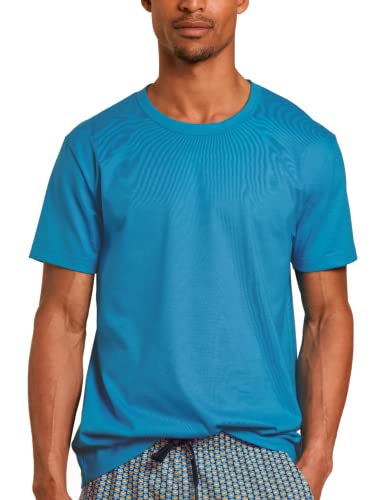 CALIDA RMX Sleep Holiday T-Shirt męski, Malibu Blue, 46-48