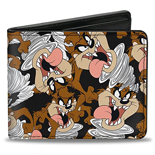Buckle-Down Męski portfel dwukrotny Looney Tunes dwuskładnikowy, wielokolorowy, 10 x 9 cm