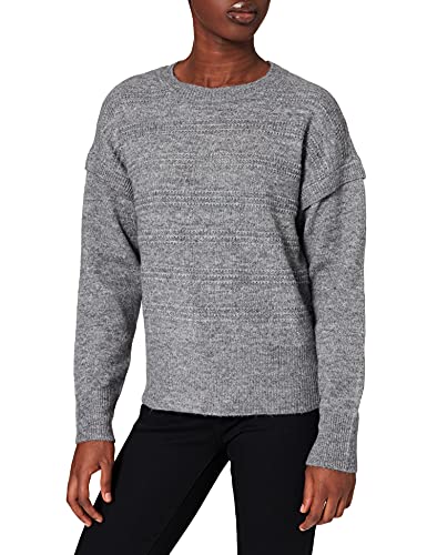 Noisy may Damski sweter Nmlizzy L/S O-Neck Knit Sp, Medium Grey Melange, S