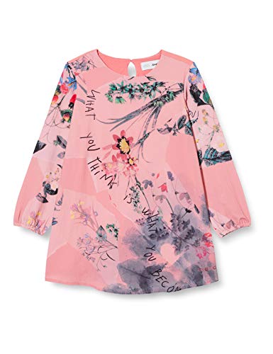 Desigual Vest_piedrasnegras Sukienka dziewczęca na co dzień, Czerwona, 3-4 lat