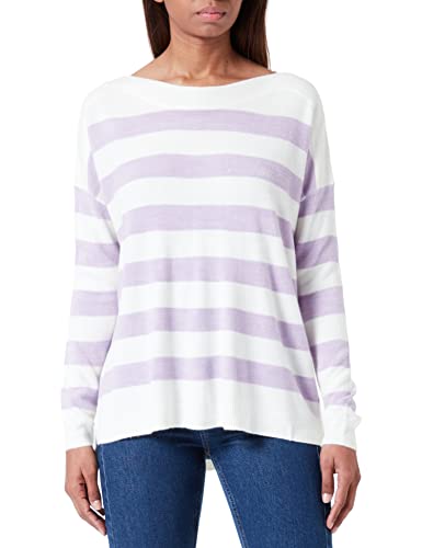 ONLY Damski sweter Onlamalia Ls Boatneck CC KNT, fioletowa róża/paski: Cloud Dancer, S