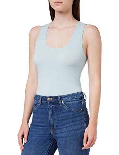Schiesser Damski tank top podkoszulek - Personal Fit, Jasnoniebieski_147197, XXL
