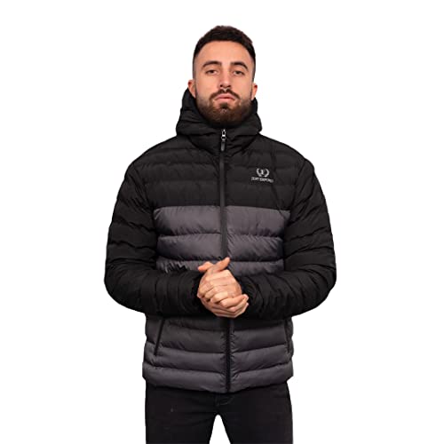 Just Emporio męska kurtka z kapturem dla dorosłych, czarna/anthra, XL, Czarny/Anthra, XL