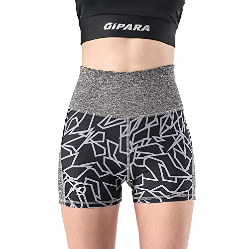 GIPARA FITNESS Legginsy damskie sportowe, szare, melanżowe, L