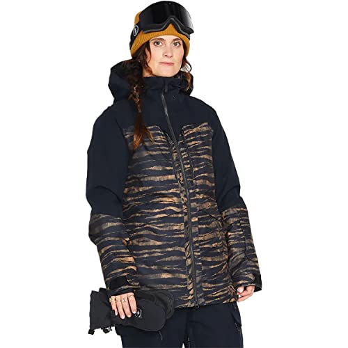 Volcom Damska kurtka Shelter 3D, ze stretchu, nadruk tygrysa, M, Tygrysie nadruk., M
