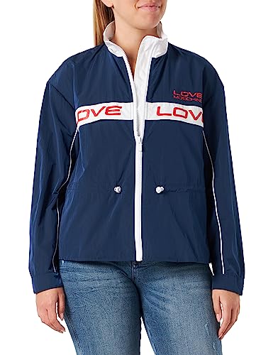 Love Moschino Damska kurtka o regularnym kroju bez podszewki, Biały, niebieski, 64