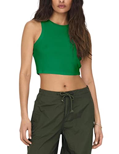 Bestseller A/S Damski ONLVILMA S/L Cropped Tank JRS NOOS Top, Jolly Green, XXXL, Jolly Green, 3XL