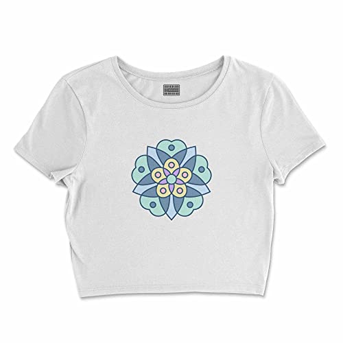 Bona Basics, Damski T-shirt basic, z nadrukiem cyfrowym, 100 bawełny, biały, swobodny, damski top, rozmiar: M, biały, M