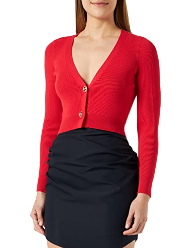 Pinko Damski kardigan Pentathlonowy COSTINA CR Henley, R24_Rosso-Rosso CINESE, S, R24_rosso - Rosso Cinese, S