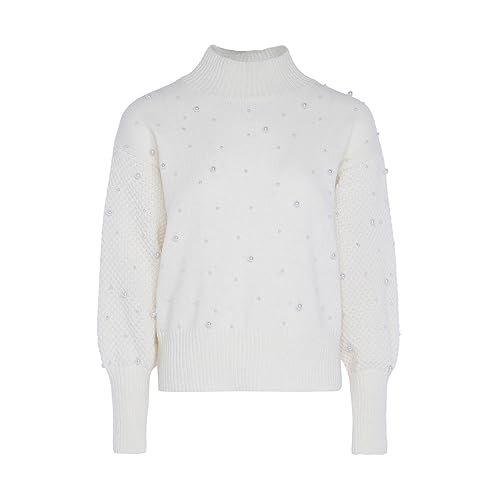 Nascita Damski sweter z pereł WOLLBIE XL/XXL, biały (wollweiss), XL