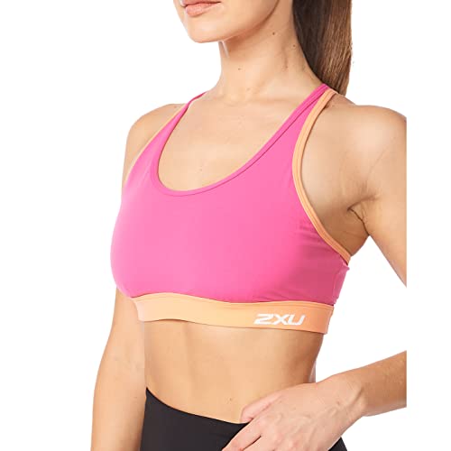 2XU Damski biustonosz sportowy z paskami, magenta/melon, M, Magenta/Melon, M