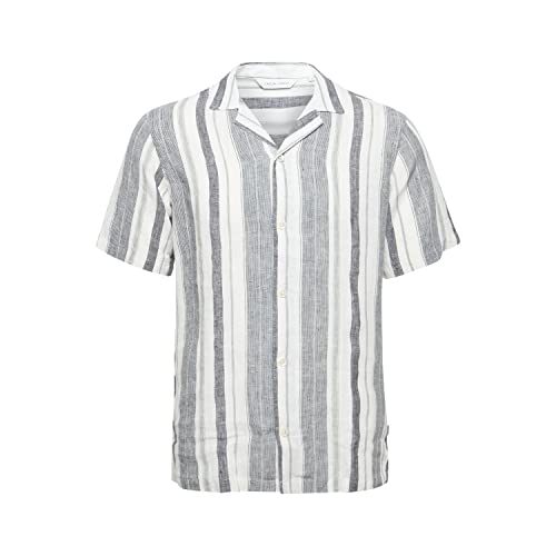 CASUAL FRIDAY Męska koszula CFAnton SS RC Linen Mix Shirt koszula, 165815 / oszczędzanie pola, M, 165815 / Feldspar, M