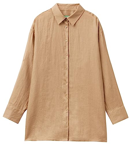 United Colors of Benetton Damska koszula 5bmldq03c, beżowa 193, L, beżowy 193, L