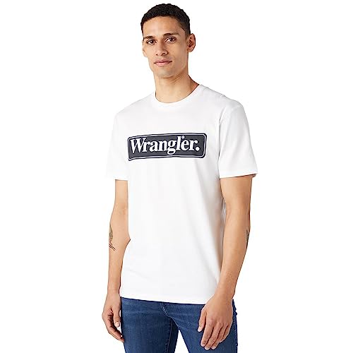 Wrangler T-shirt męski, biały, XXL