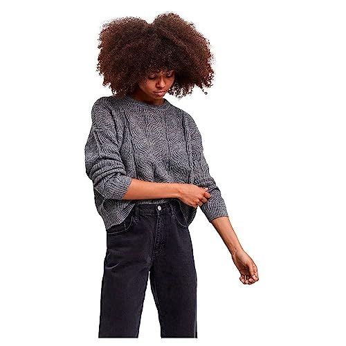 VERO MODA Damski sweter Vmstinna Ls Structure Blouse Ga Noos, Medium Grey Melange, L