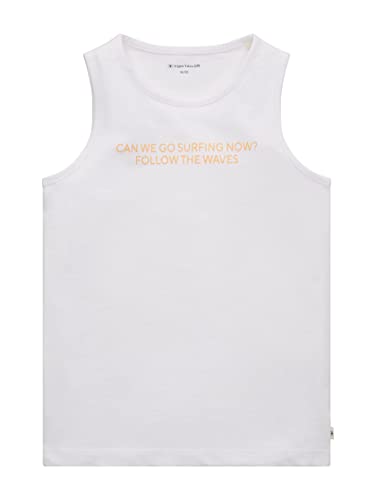 TOM TAILOR Chłopcy Tank top z nadrukiem 1032201, 20000 - White, 104-110