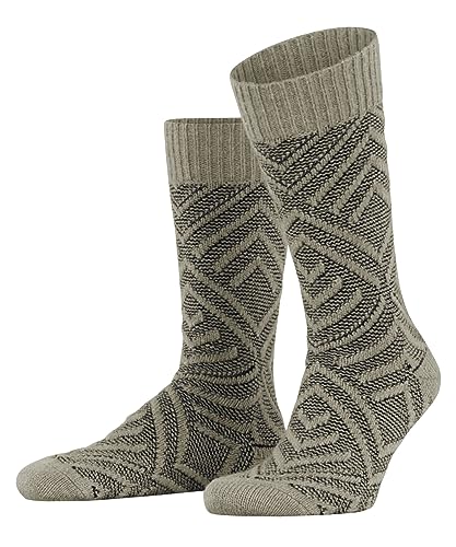 FALKE Męski Loom Flair bawełna półwysoka ze wzorem 1 para skarpet, beżowy (Clay 4067), 43-44