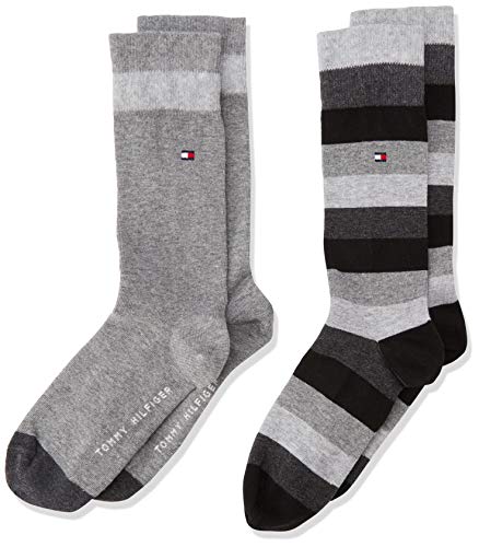 Tommy Hilfiger Chłopięce skarpety Basic Stripe (2 sztuki), czarny