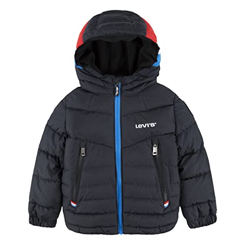 Levi's Kids Chłopięca Lvb Sherpa z podszewką puchowa ciężka odzież wierzchnia, Czarny, 6 Lat