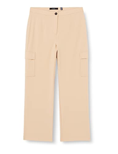 VERO MODA Damskie spodnie VMMAYRA MR Wide Ankle Cotton Pant NOOS, irlandzki kremowy, 40 W / 32 L, Irish Cream, 34-S-L