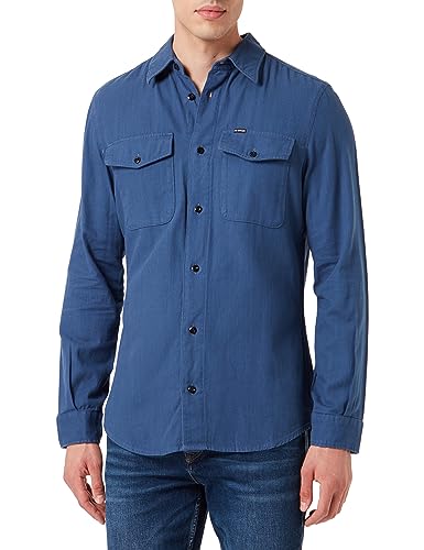 G-STAR RAW Męska koszula granatowa, Niebieski (Rank Blue Gd D20165-d454-g084), S
