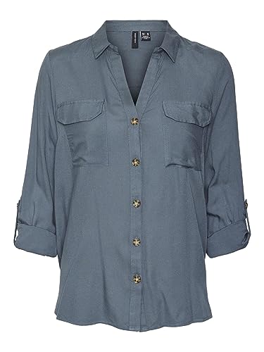 VERO MODA Damska bluzka Vmbumpy L/S New WVN Ga Noos, stormy pogoda, M