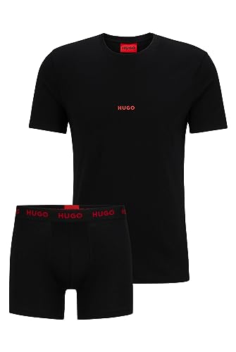 BOSS Męski T-shirt i bokserki, zestaw prezentowy, bielizna, Black3, S