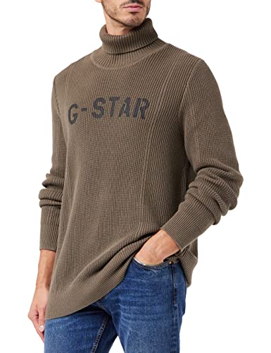 G-STAR RAW Stencil GR Żółw Dzianinowy Sweter Męski, Brązowy (Turf 4426-273), XS