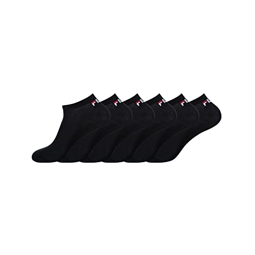 Fila Air Mesh Skarpetki męskie - Zestaw 6 - Męskie skarpety sportowe, tkane z poduszką, trwałe, czarny, 43 EU