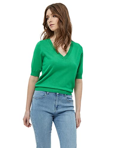 Minus Damska koszulka Milla V 1 dekolt w serek z dzianiny, zielony Island Green, M, Island Green, M