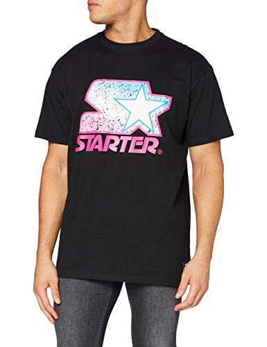 STARTER BLACK LABEL Męski T-shirt Multicolored Logo Tee, nadruk z przodu wielokolorowy, okrągły dekolt, 6 kolorów, rozmiary od XS do XXL