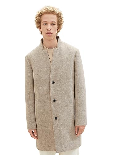 TOM TAILOR Denim Męski płaszcz 1037399, 30501-Light Brown Melange, L, 30501 – jasny brązowy melanż, L