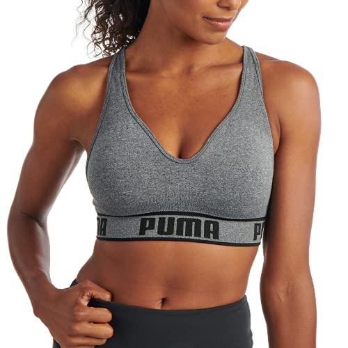 PUMA Damski biustonosz Solstice Seamless Sports Bra Solstice Seamless Sports Bra, Medium Heather Grey, L