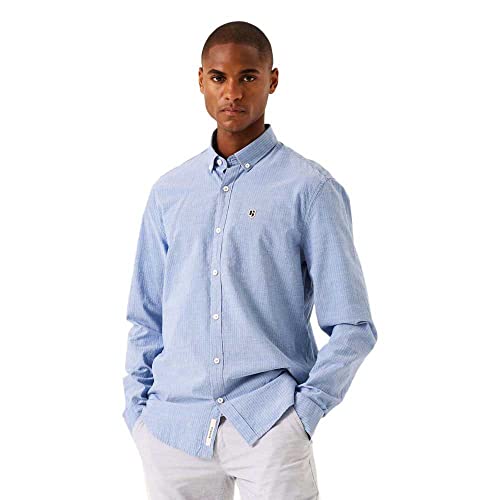 Garcia Męska koszula z długim rękawem, Chambray, 3XL, Chambray, 3XL