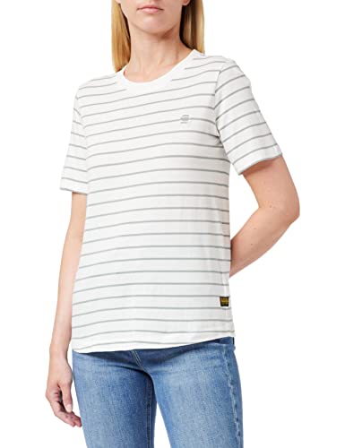 G-STAR RAW Damska koszulka o regularnym kroju Overdyed Tops, Wielokolorowy (White/Iceberg Green Stripe D19904-c483-d168), L