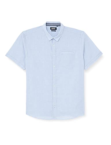 Pioneer Męska koszula z krótkim rękawem z kieszenią na piersi, Paski Pacific Coast, 5XL Wysoki