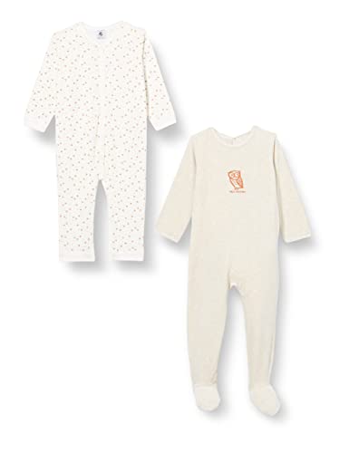 Petit Bateau Zestaw 2 bawełnianych śpioszków dla niemowląt, uniseks (2 sztuki), wariant 1, 18 miesi?cy