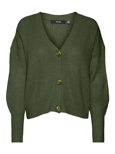 Bestseller A/S Damski VMLEA LS V-Neck Cuff Cardigan NOOS kardigan z dzianiny, Rifle Green, XXL, Rifle Green, XXL