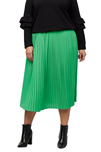 Ulla Popken Damska plisowana spódnica uniwersalna, zielony (grasgrün), 50-52