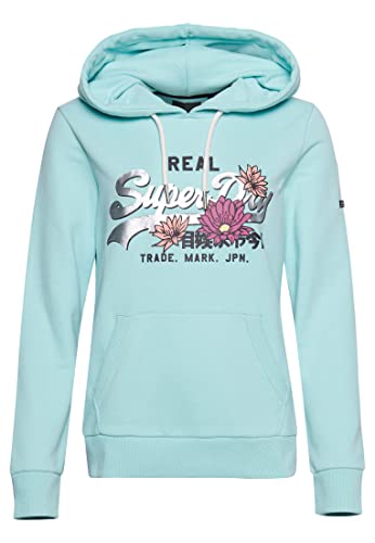 Superdry Vintage VL Narrative Hood Ub Damska bluza z kapturem, Szary Zielony Marl, 32