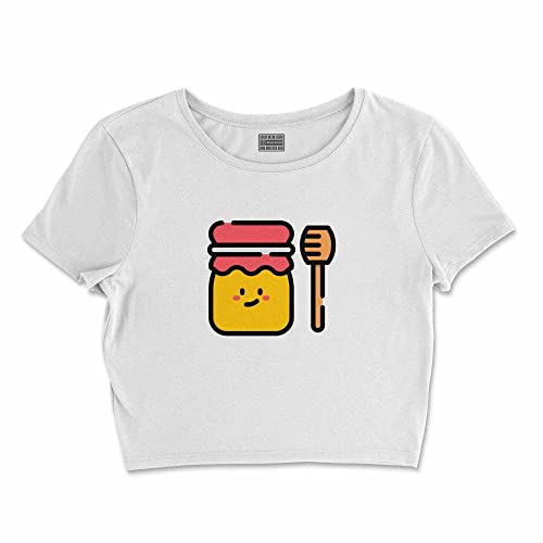 Bona Basics, Damski T-shirt basic, z nadrukiem cyfrowym, 100 bawełny, biały, swobodny, damski top, rozmiar: XL, biały, XL