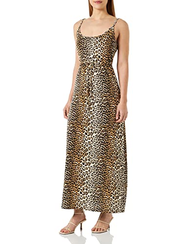 Vila Damska sukienka Vimooney S/L Maxi Dress/Ka, Beżowy/Aop: leo, L