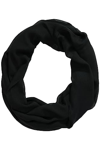Ulla Popken Szalik damski, przyjemnie miękki, okrągły szal, czarny, jeden rozmiar